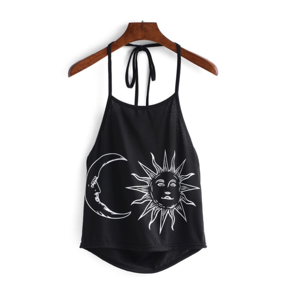 SHEIN - Sun and Moon soft fabric halter crop top